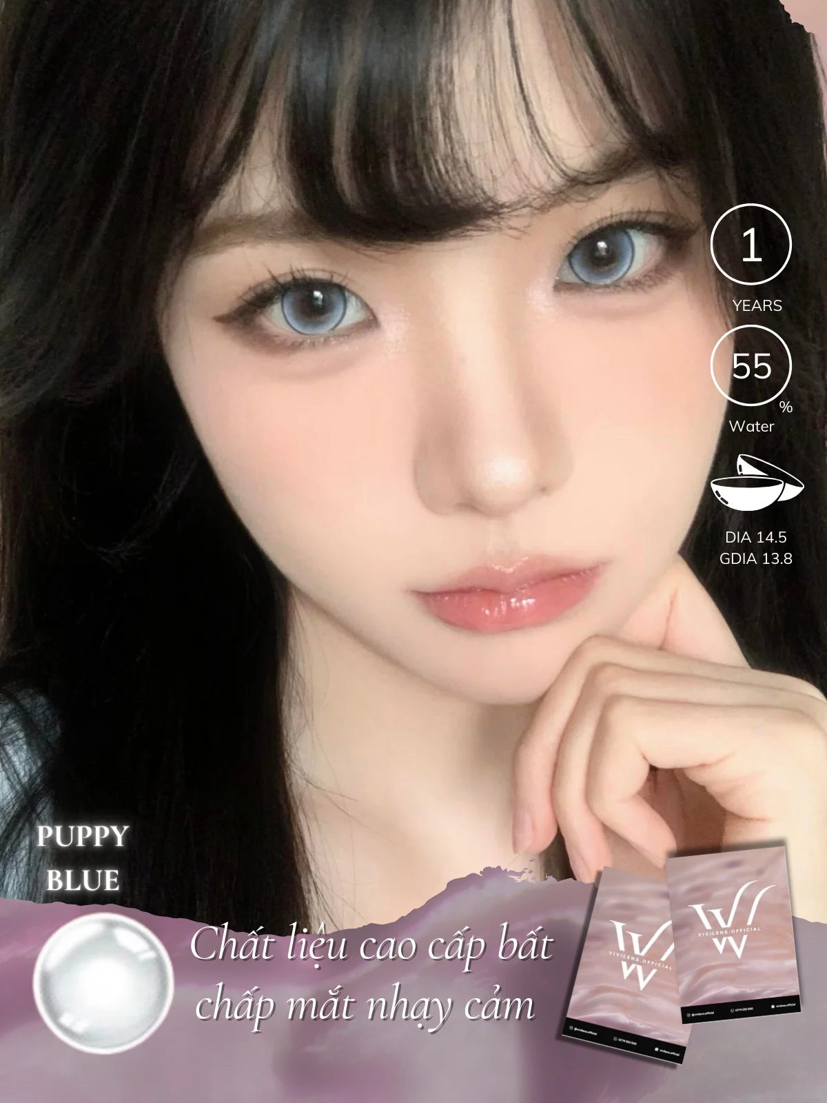 Lens Puppy Blue màu xanh dương — ảnh sản phẩm VIVILENS