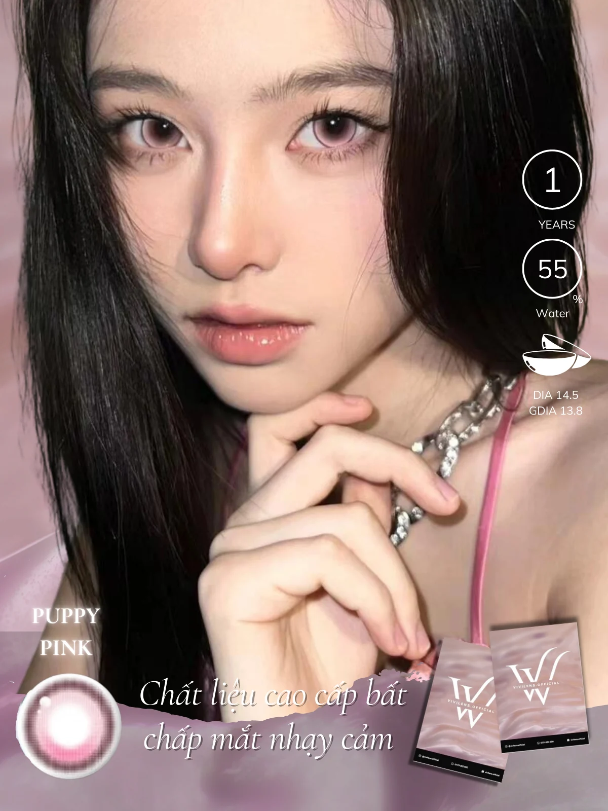 Lens Puppy Pink màu hồng — ảnh sản phẩm VIVILENS