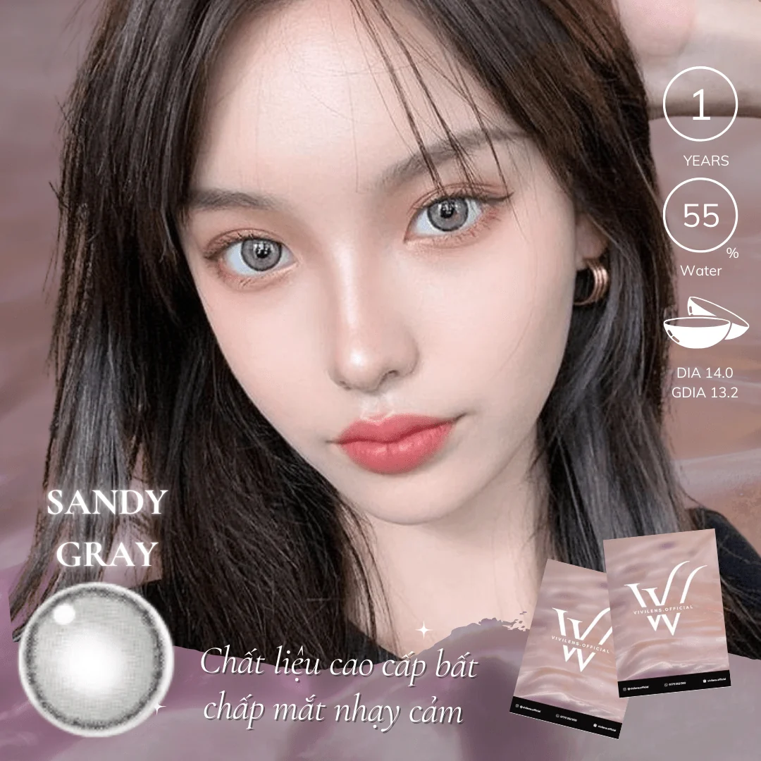 Lens Sandy Gray màu xám — ảnh sản phẩm VIVILENS
