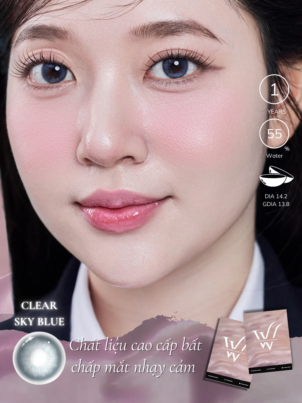 Lens Clear Sky Blue màu xanh dương — ảnh sản phẩm VIVILENS