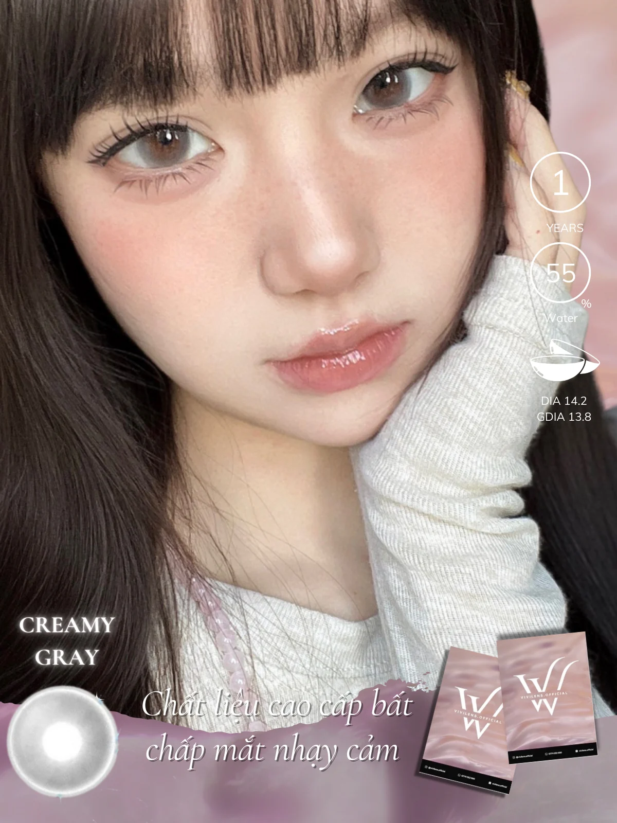 Lens Creamy Gray màu xám — ảnh sản phẩm VIVILENS
