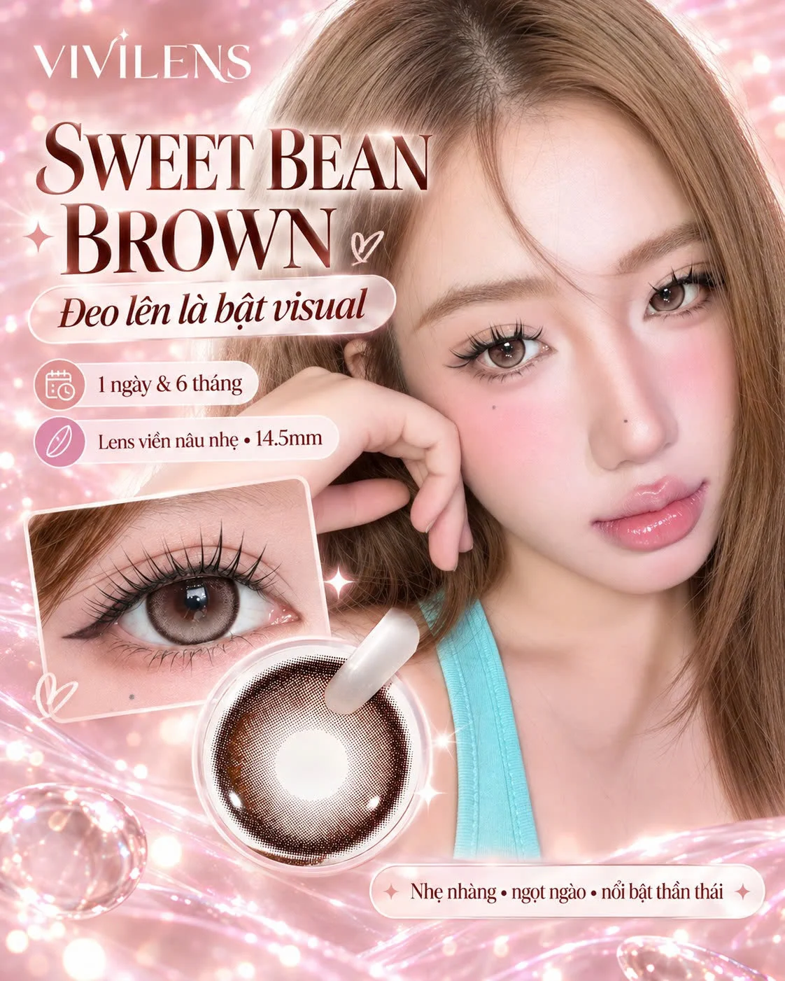 Lens Sweet Bean Brown màu nâu — ảnh sản phẩm VIVILENS