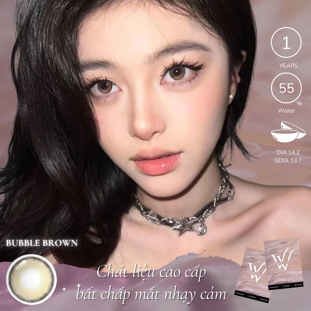 Lens Bubble Brown màu nâu — ảnh sản phẩm VIVILENS