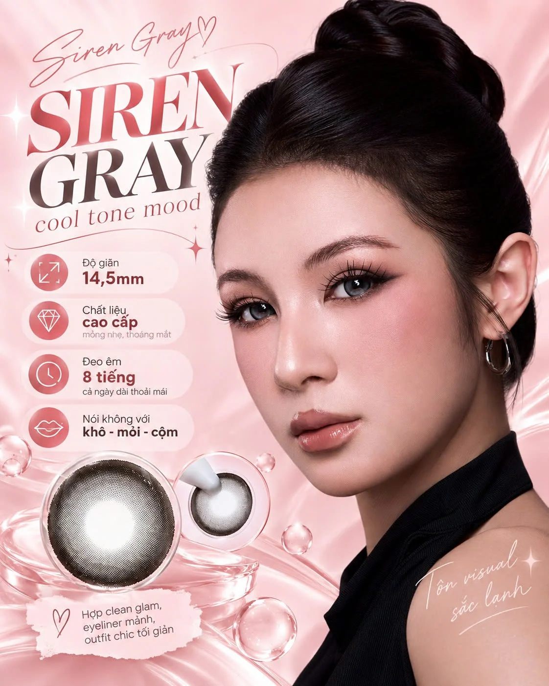 Lens Siren Gray màu xám — ảnh sản phẩm VIVILENS