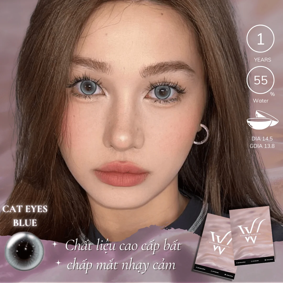 Lens Cat Eyes Blue màu xanh dương — ảnh sản phẩm VIVILENS