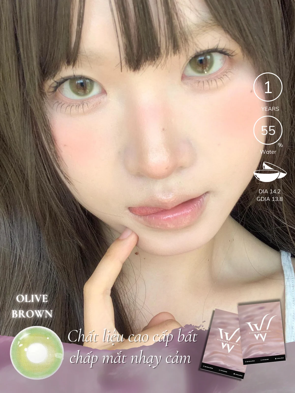 Lens Olive Brown màu nâu — ảnh sản phẩm VIVILENS