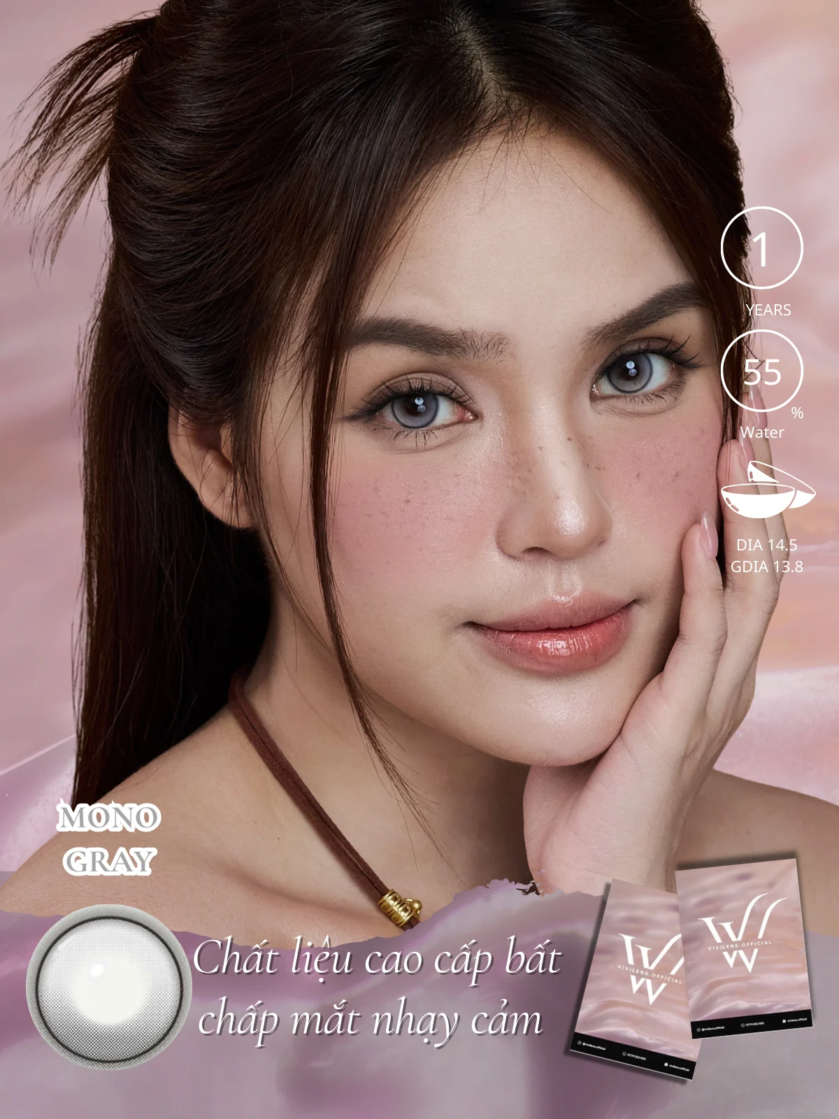 Lens Mono Gray màu xám — ảnh sản phẩm VIVILENS