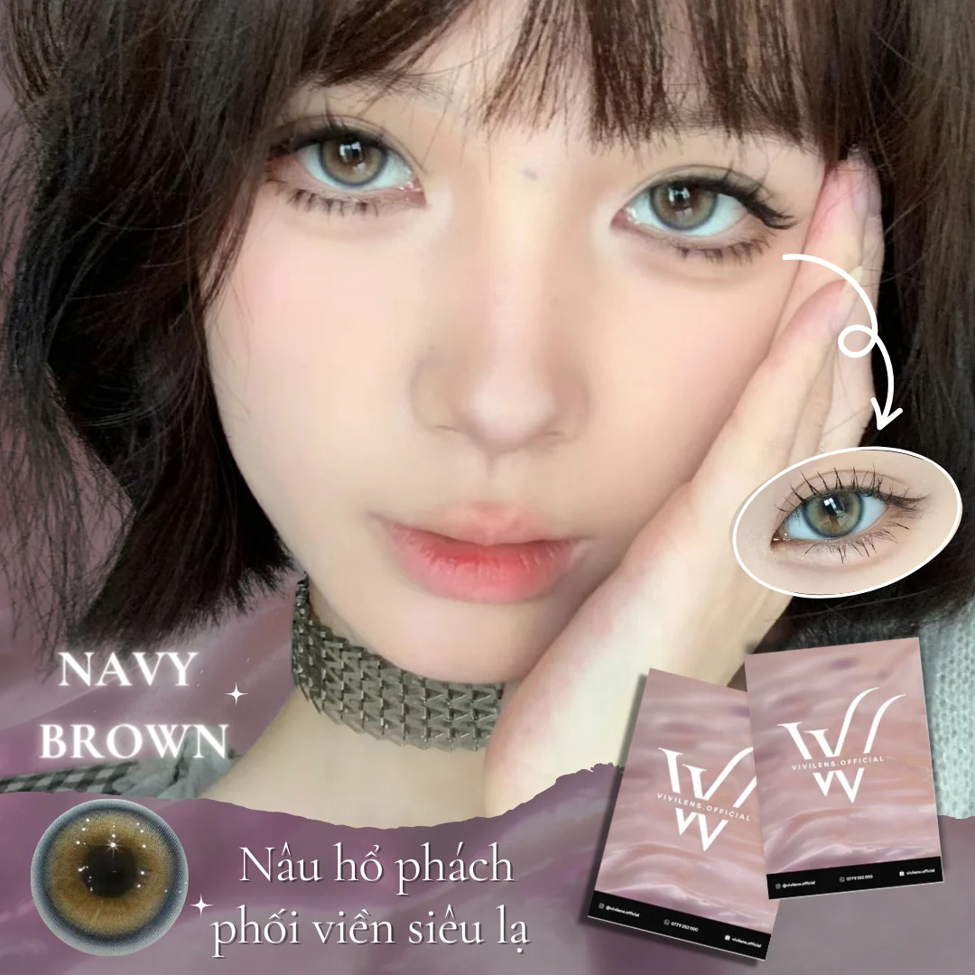 Lens Navy Brown màu nâu — ảnh sản phẩm VIVILENS