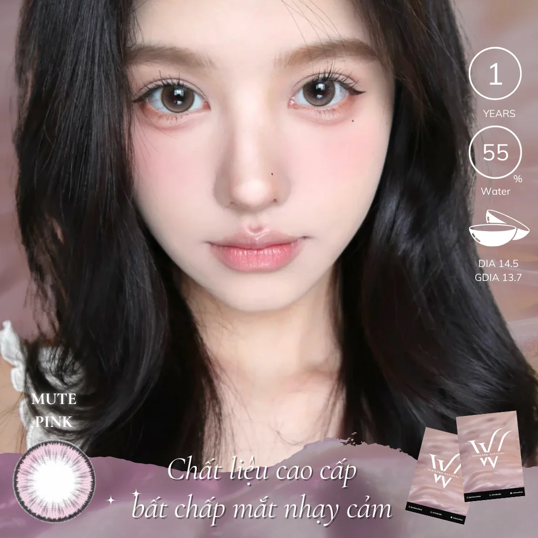 Lens Mute Pink màu hồng — ảnh sản phẩm VIVILENS