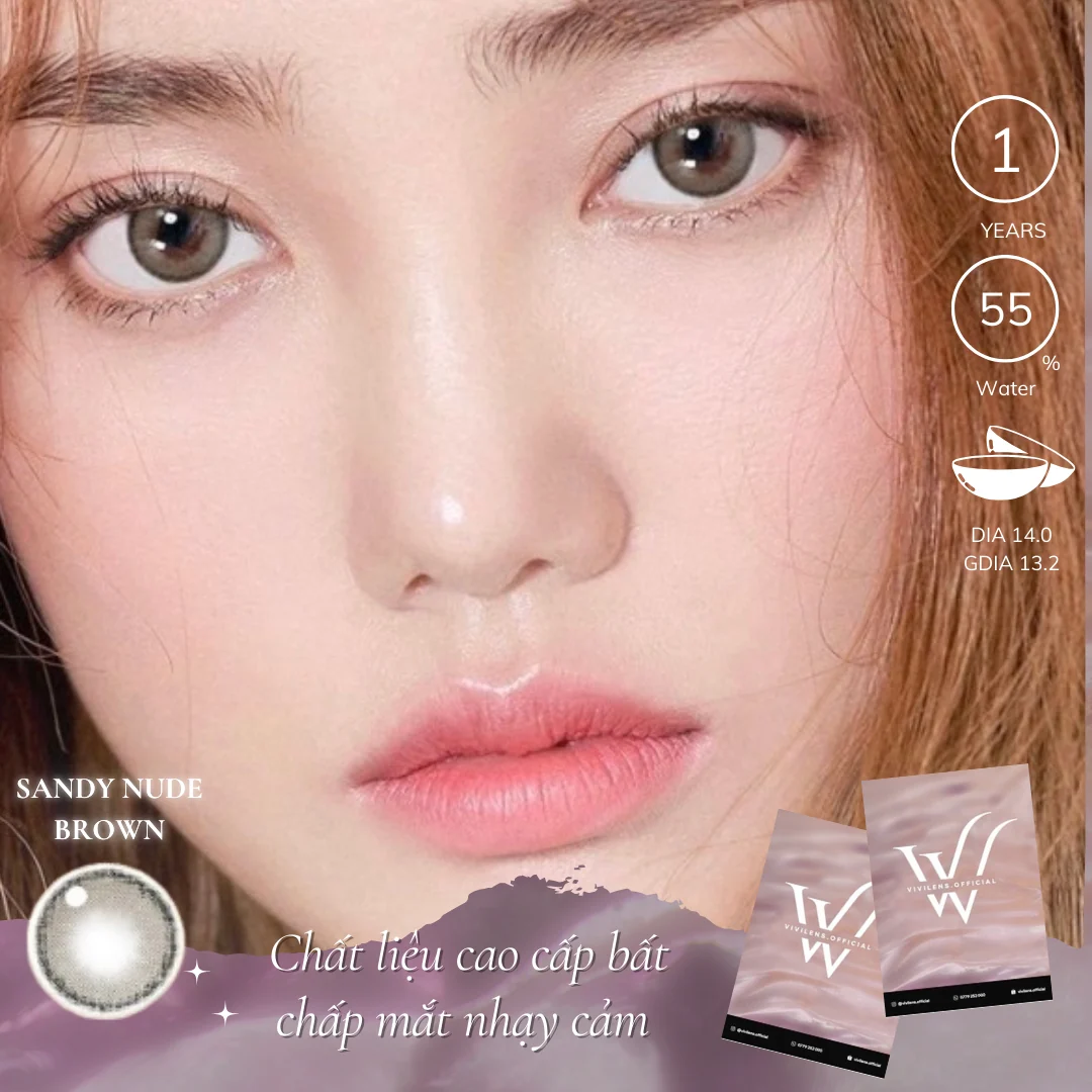 Lens Sandy Nude Brown màu nâu — ảnh sản phẩm VIVILENS