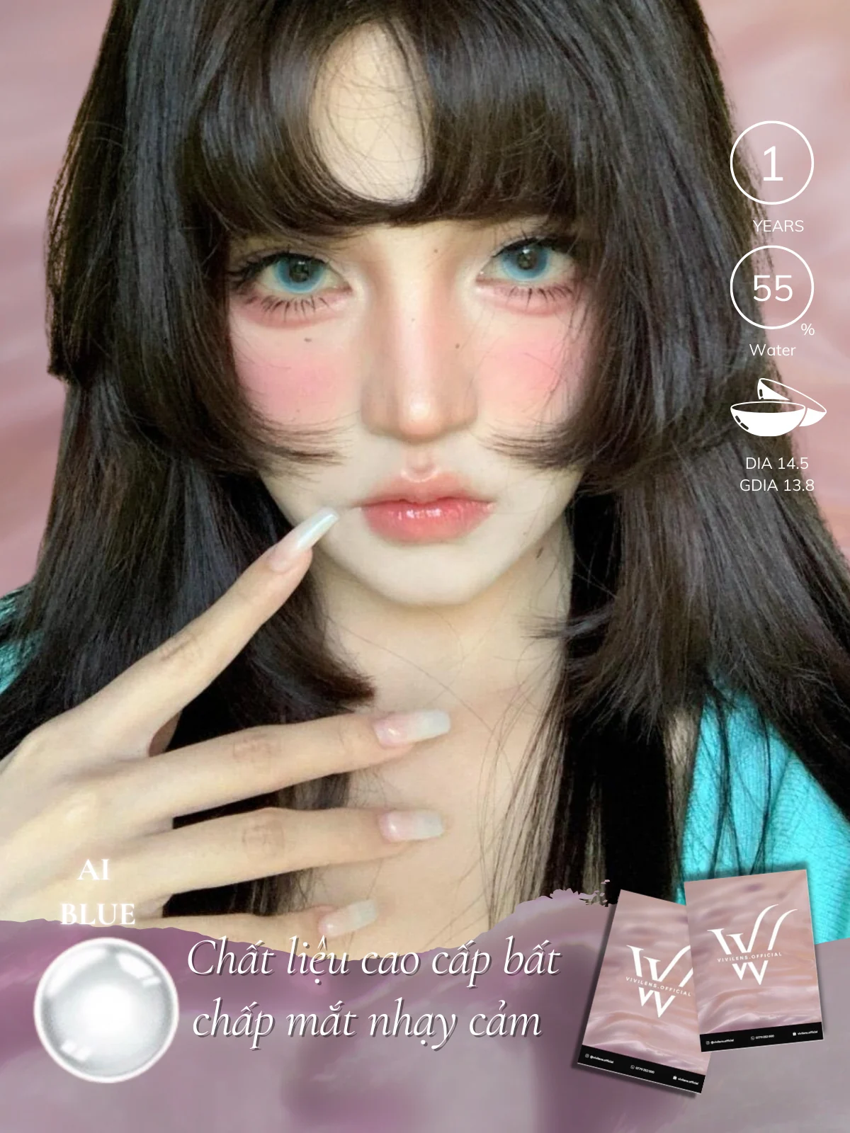 Lens AI Blue màu xanh dương — ảnh sản phẩm VIVILENS