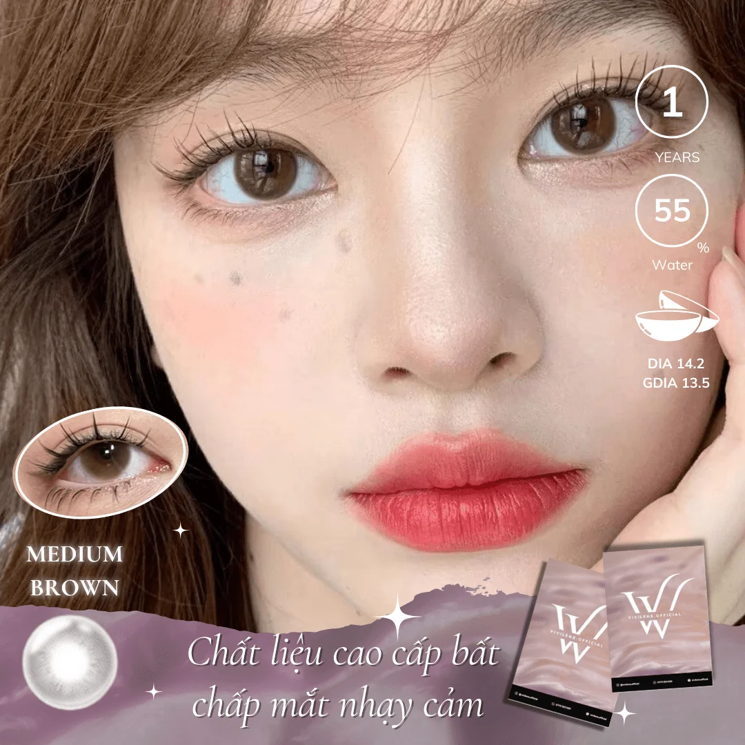 Lens Medium Brown màu nâu — ảnh sản phẩm VIVILENS
