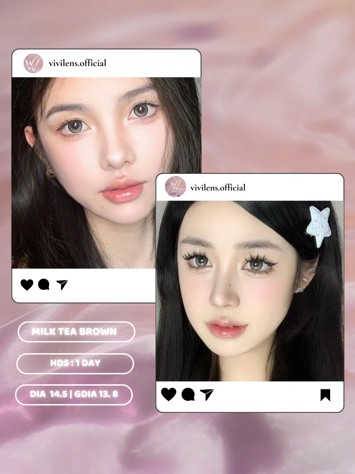 Lens Milk Tea Brown (1 Day) màu nâu — ảnh sản phẩm VIVILENS
