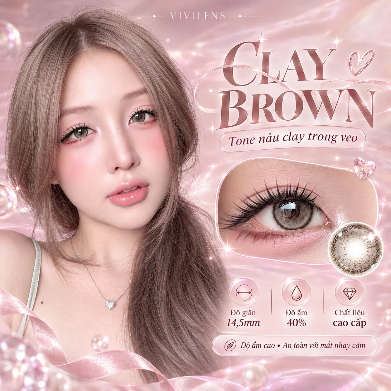 Lens Clay Brown màu nâu — ảnh sản phẩm VIVILENS
