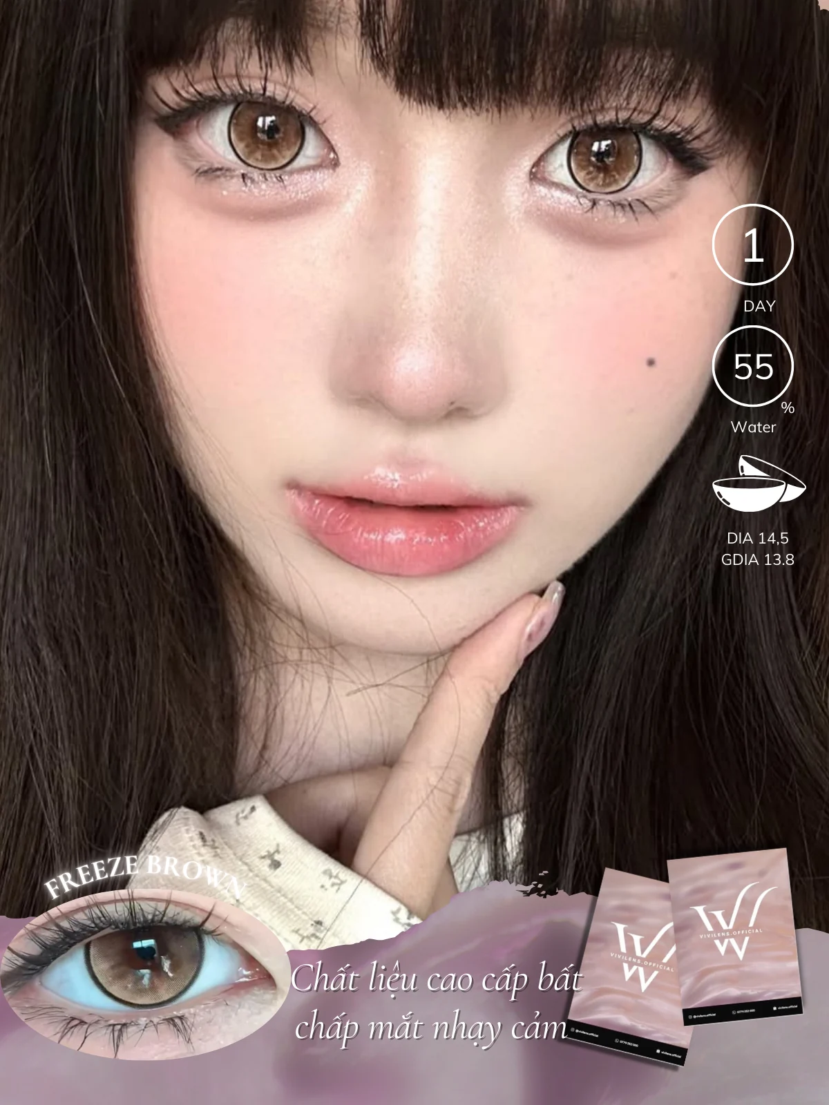 Lens Freeze Brown màu nâu — ảnh sản phẩm VIVILENS