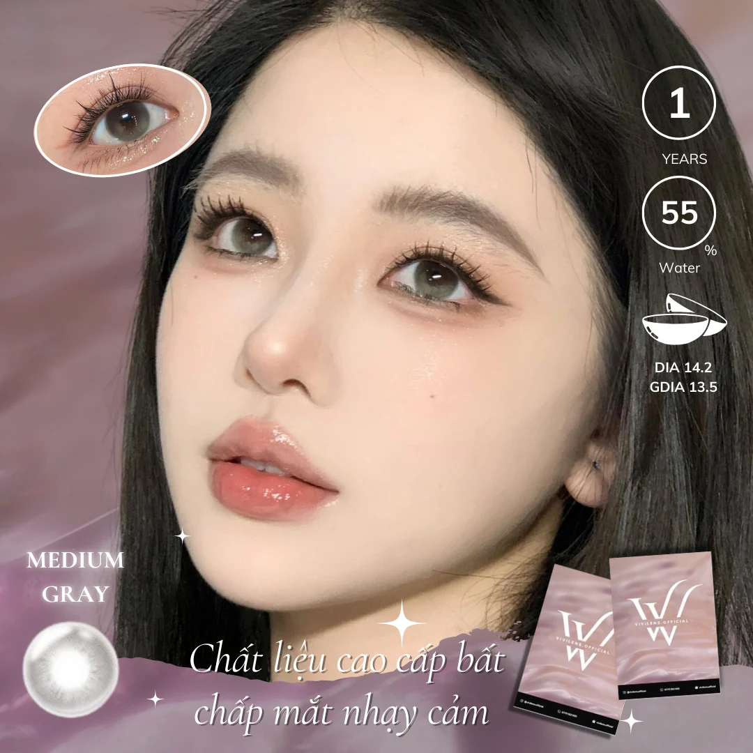 Lens Medium Gray màu xám — ảnh sản phẩm VIVILENS