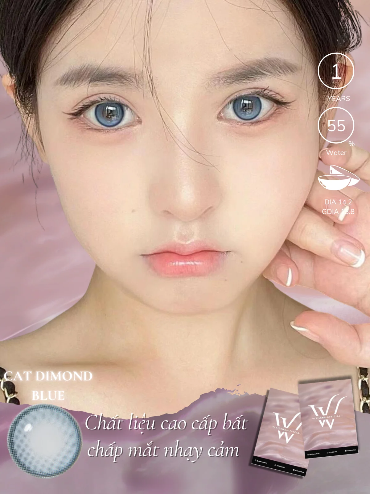 Lens Cat Dimond Blue màu xanh dương — ảnh sản phẩm VIVILENS