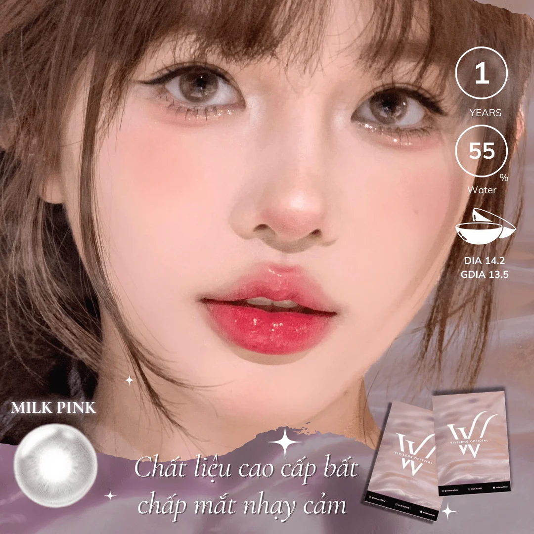 Lens Milk Pink màu hồng — ảnh sản phẩm VIVILENS