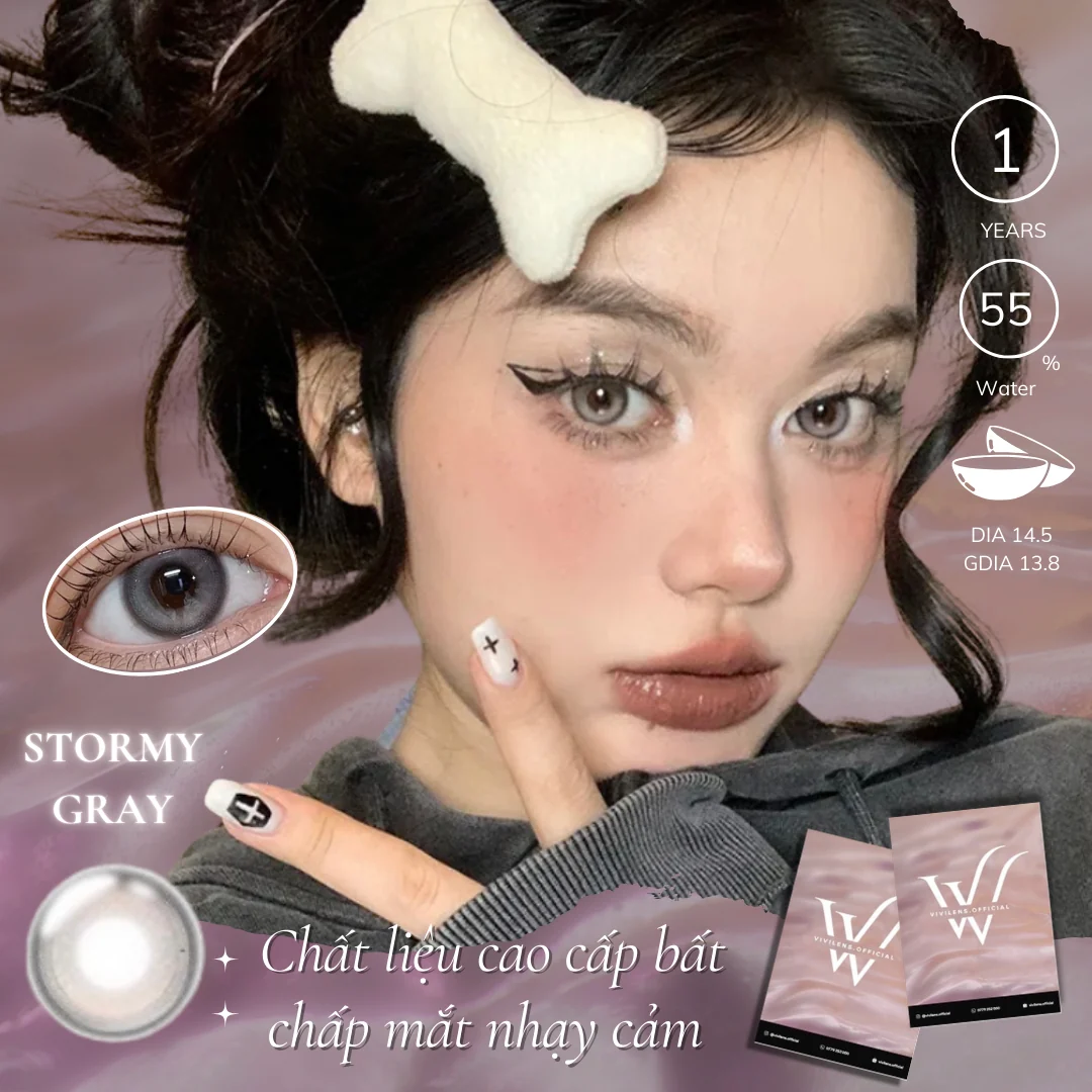 Lens Stormy Gray 1 màu xám — ảnh sản phẩm VIVILENS