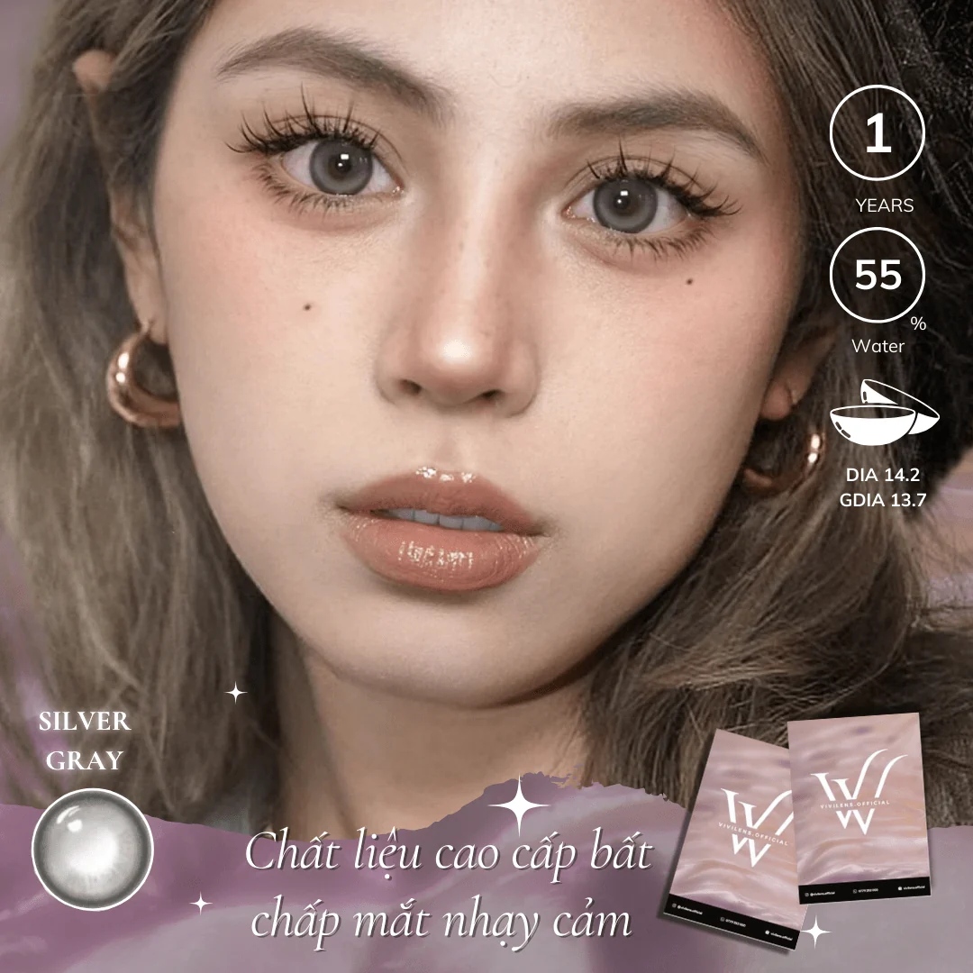 Lens Silver Gray màu xám — ảnh sản phẩm VIVILENS