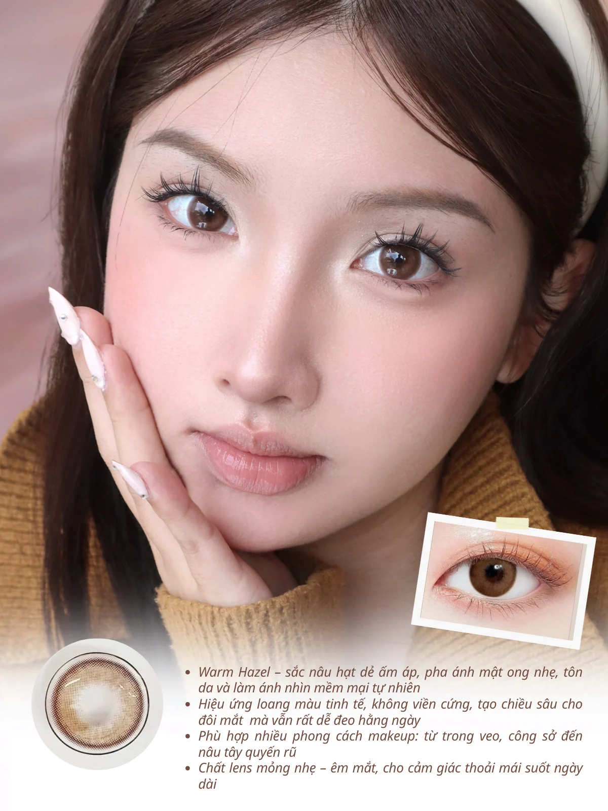 Lens Warm Hazel màu nâu — ảnh sản phẩm VIVILENS