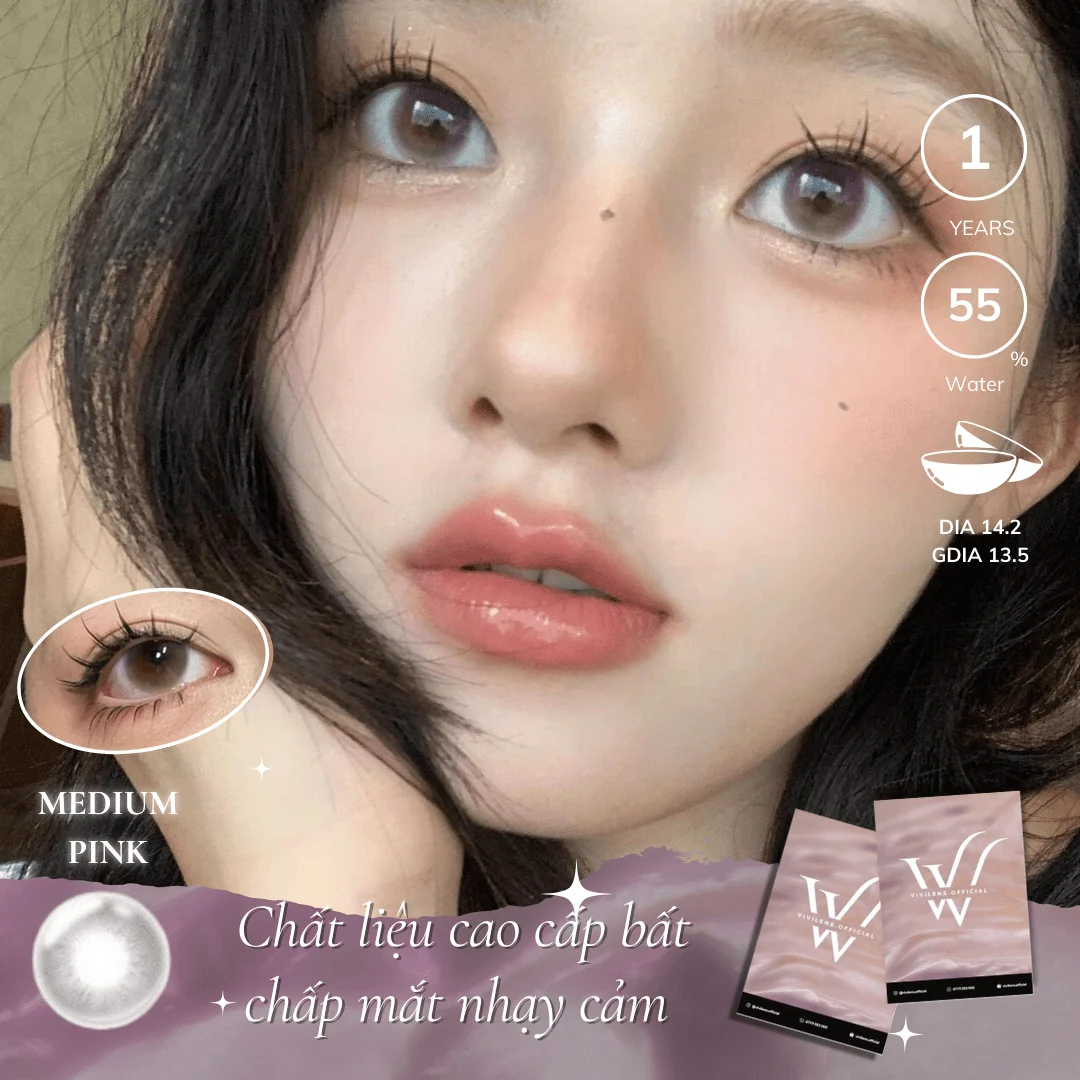 Lens Medium Pink màu hồng — ảnh sản phẩm VIVILENS