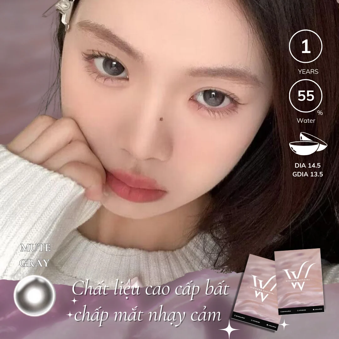 Lens Mute Gray màu xám — ảnh sản phẩm VIVILENS